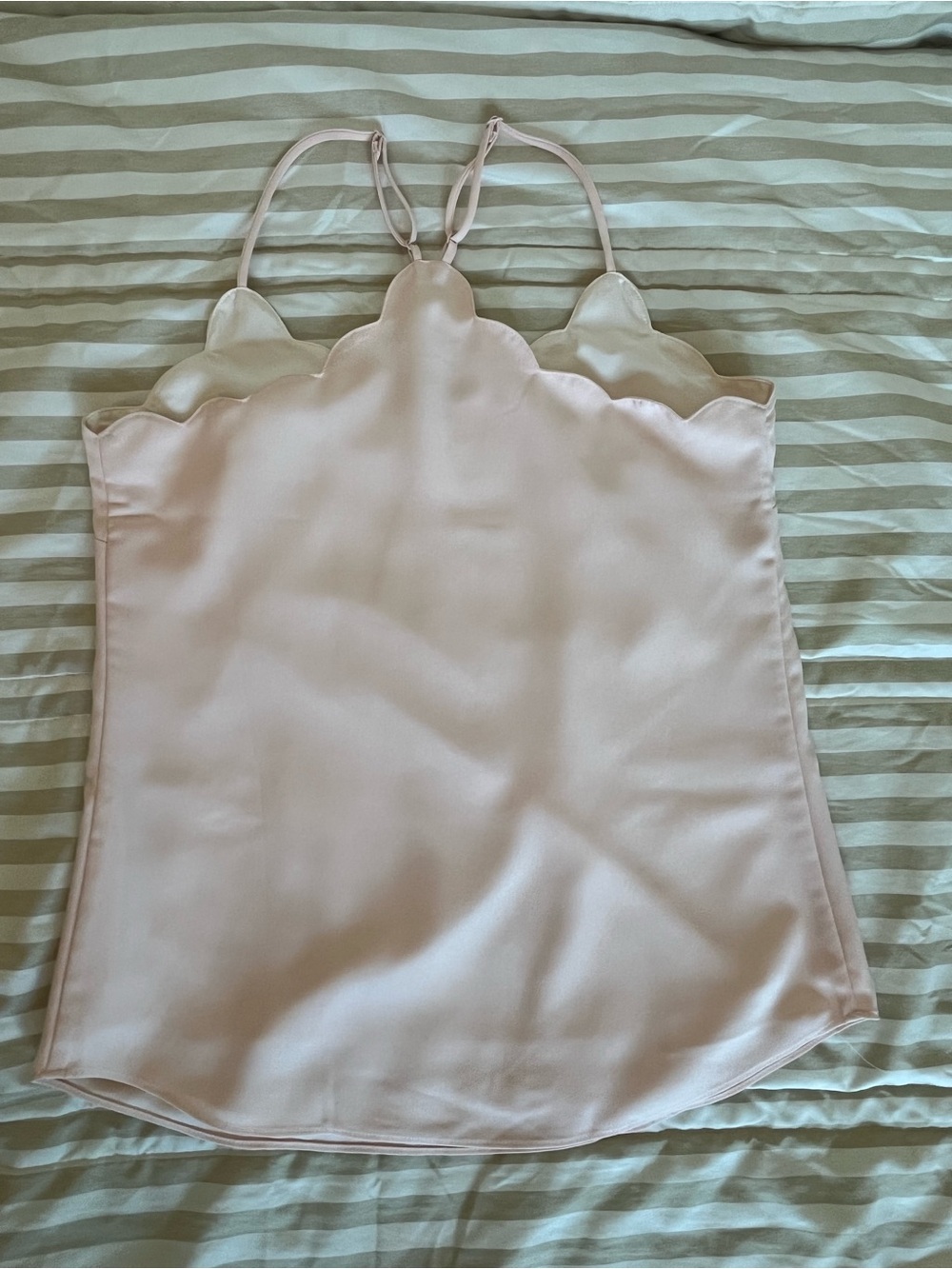 🌸 J.Crew Light Blush Scallop Neck Cami | Size 00 - Picture 7 of 9